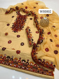 Stuff Lawn Cotton Aari Work Shirt And Aari Work Trouser With Chiffon Aari Work Dupatta 3PC Dress