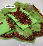 Stuff Lawn Cotton Aari Work Shirt And Aari Work Trouser With Chiffon Aari Work Dupatta 3PC Dress