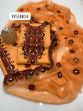 Stuff Lawn Cotton Aari Work Shirt And Aari Work Trouser With Chiffon Aari Work Dupatta 3PC Dress
