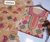 Stuff Pure Lawn 100/100 Handmade Afhani Gala Jall Style Neat Work Shirt And Plain Trouser WIth Chiffon Dupatta 3PC Dress