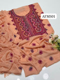 Stuff Bember crinkle Balochi Gala Front Boti Jaal With Original mirror work &nbsp;Shirt, Along with Bember Crinkle &nbsp;Embroided Dupatta 2pcs Dress