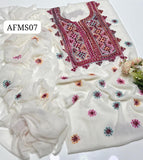 Stuff Bember crinkle Balochi Gala Front Boti Jaal With Original mirror work &nbsp;Shirt, Along with Bember Crinkle &nbsp;Embroided Dupatta 2pcs Dress