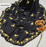 Stuff Swiss Lawn Rashim Flower 2 Sided Border Embroidery Jall Ladies Shawl
