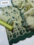 Stuff Organza Daman Boring Work Shirt And Organza self stuff Embroidered Jaal &amp; Boring Work Dupatta And Kattan Silk Trouser 3PC Dress*