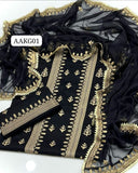 Stuff Lawn Cross Stich All Over Embroidery SHirt ANd Embroidery Trouser With Chiffon Double Border Embroidery Dupatta 3PC Dress