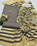 Stuff Khaddi Lawn Plain Shirt Plain Trouser Along With Block Print Khaddi Lawn Dupatta 3pcs Dress🥻