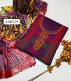 Stuff Lawn afghani Miror handmade All Over Embroidery Shirt And Chiffon Tye And Dye Embroidery Dupatta With Lawn Trouser 3PC Dress