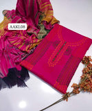 Stuff Lawn afghani Miror handmade All Over Embroidery Shirt And Chiffon Tye And Dye Embroidery Dupatta With Lawn Trouser 3PC Dress