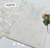 Most Demanding Handmade Artical Stuff Soft &nbsp;Lawn original mirror work Shirt, Attach Trouser Along With Chiffon Embroided Dupatta 3pcs Dress