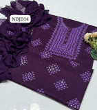 Most Demanding Handmade Artical Stuff Soft &nbsp;Lawn original mirror work Shirt, Attach Trouser Along With Chiffon Embroided Dupatta 3pcs Dress