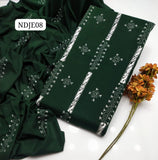 STuff Pure Lawn 100/100 Handmade Tarkashi Pakka jall Style Neat Work Shirt ANd Plain Trouser With Lawn Embroidery Dupatta 3PC Dress