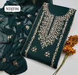 Stuff Pure Lawn 100/100 LCD Gotta Bail Style Neat Work SHirt And Plain Trouser With Chiffon Gota Work Dupatta 3PC Dress