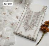 Stuff Pure Lawn 100/100 LCD Gotta Bail Style Neat Work SHirt And Plain Trouser With Chiffon Gota Work Dupatta 3PC Dress