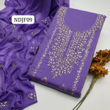Stuff Pure Lawn 100/100 LCD Gotta Bail Style Neat Work SHirt And Plain Trouser With Chiffon Gota Work Dupatta 3PC Dress