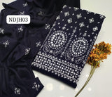 STuff Pure Lawn 100/100 Handmade balochi Daman jall Style Neat Work Shirt And Plain Trouser With Lawn Embroidery Dupatta 3PC Dress