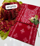 Stuff Soft Lawn peacock design Pakka Shisha Gala Bail Front boti Jaal Shirt, Embroided Sleeves Attach Trouser Along With Chiffon D&amp;D Embroided Dupatta 3pcs