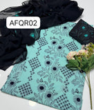 Stuff Soft Lawn chawal Front Jaal Shirt, Embroided Contrass Trouser Along With Chiffon Contrass Dupatta &nbsp;3pcs Dress