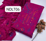 Stuff:::: Pure lown100/100 hande made Afgani Gala Jall Neat work Shirt And Plain lawn Trouser With Shafoon Embroidery Dupatta 3PC Dress