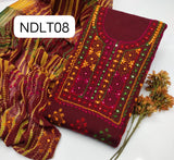 Stuff:::: Pure lown100/100 hande made Afgani Gala Jall Neat work Shirt And Plain lawn Trouser With Shafoon Embroidery Dupatta 3PC Dress