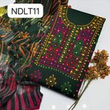 Stuff:::: Pure lown100/100 hande made Afgani Gala Jall Neat work Shirt And Plain lawn Trouser With Shafoon Embroidery Dupatta 3PC Dress