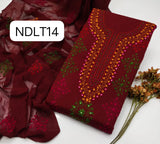 Stuff:::: Pure lown100/100 hande made Afgani Gala Jall Neat work Shirt And Plain lawn Trouser With Shafoon Embroidery Dupatta 3PC Dress