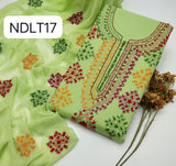 Stuff:::: Pure lown100/100 hande made Afgani Gala Jall Neat work Shirt And Plain lawn Trouser With Shafoon Embroidery Dupatta 3PC Dress