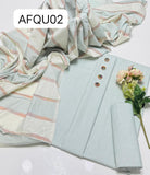 Stuff Pure Cotton Plain Shirt, Plain Trouser Along With Pure Cotton check style Dupatta 3pcs Dress