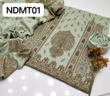 Stuff Dhanak Wool Jacquard Embroidery Shirt And Plain Trouser With Jacquard Shawl 3PC Dress