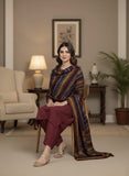 Stuff: Wool special Wool shirt and trouser Heavy indian multi colors jacquard Shawl With neckline 3PC Dress