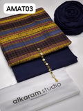 Stuff: Wool special Wool shirt and trouser Heavy indian multi colors jacquard Shawl With neckline 3PC Dress