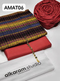 Stuff: Wool special Wool shirt and trouser Heavy indian multi colors jacquard Shawl With neckline 3PC Dress