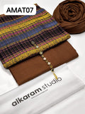 Stuff: Wool special Wool shirt and trouser Heavy indian multi colors jacquard Shawl With neckline 3PC Dress