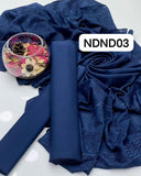 Stuff Leather Peach Simple Shirt And Trouser Along With Leather Peach Velvet Straps bunches Style Shawl 3PC Dress