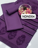 Stuff Leather Peach Simple Shirt And Trouser Along With Leather Peach Velvet Straps bunches Style Shawl 3PC Dress