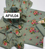 Khadder computer embroidery 🪡 bench boti gall shirt with plan trouser along bench boti gall style Dupatta 3pcs Dress