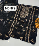 STuff Soft Bamber CHiffon Handmade LCD Gotta Embroidry Shirt And Dupatta 2PC Dress