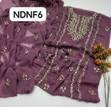 STuff Soft Bamber CHiffon Handmade LCD Gotta Embroidry Shirt And Dupatta 2PC Dress