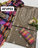 Khaddi Hand made gotta work new design gala bail boti gall shirt with plan check style trouser along with check style plan duppata