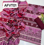 Jamawar kashmiri wool gala heavy Daman along with wool shawl with plan trouser 3pcs Dress