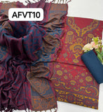 Jamawar kashmiri wool gala heavy Daman along with wool shawl with plan trouser 3pcs Dress