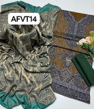 Jamawar kashmiri wool gala heavy Daman along with wool shawl with plan trouser 3pcs Dress