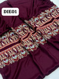 Pashmina Wool Sequence Machine Embroidery Shawl