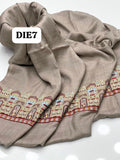 Pashmina Wool Sequence Machine Embroidery Shawl