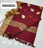 Stuff Best Quality Pure Acrylic Wool Beautiful Ladies Embroider Leaf Style Shawl