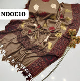 Stuff Best Quality Pure Acrylic Wool Beautiful Ladies Embroider Leaf Style Shawl
