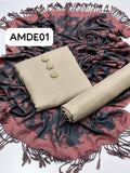 Stuff Wool Self Shirt And Trouser With Heavy &nbsp;Full size Both sided Useable Original *Khaadi Jacquard Shawl 3PC Dress