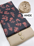 Stuff Wool Self Shirt And Trouser With Heavy &nbsp;Full size Both sided Useable Original *Khaadi Jacquard Shawl 3PC Dress