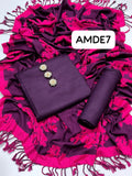Stuff Wool Self Shirt And Trouser With Heavy &nbsp;Full size Both sided Useable Original *Khaadi Jacquard Shawl 3PC Dress