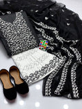 Stuff Lawn Cotton Front &nbsp;Full Gala Daman Bareeze Embrodery Shirt And Chiffon Embroidery Dupatta With Embroidery Trouser 3PC Dress