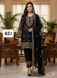 Stuff lawn Cotton Front heavy Gala Daman Embroidery Shirt And Chiffon embroidery Dupatta With embroidery Trouser 3PC Dress